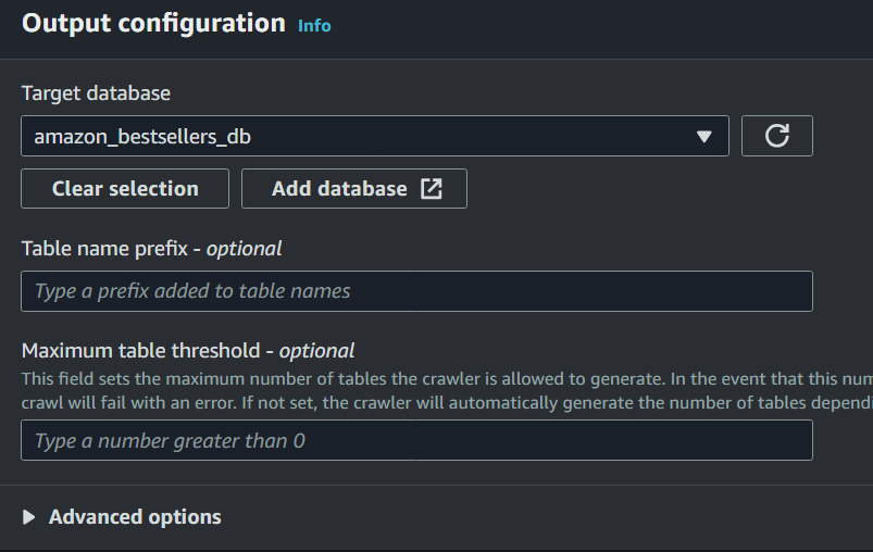 Glue Crawler Target DB